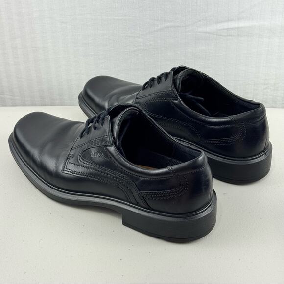 Ecco Helsinki Plain Toe Dress Shoe Polished Black Leather Oxford Men’s 10 EUR 44 main image 6